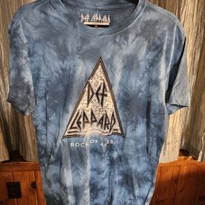 Def Leppard Blue Tie-Dye T-Shirt
